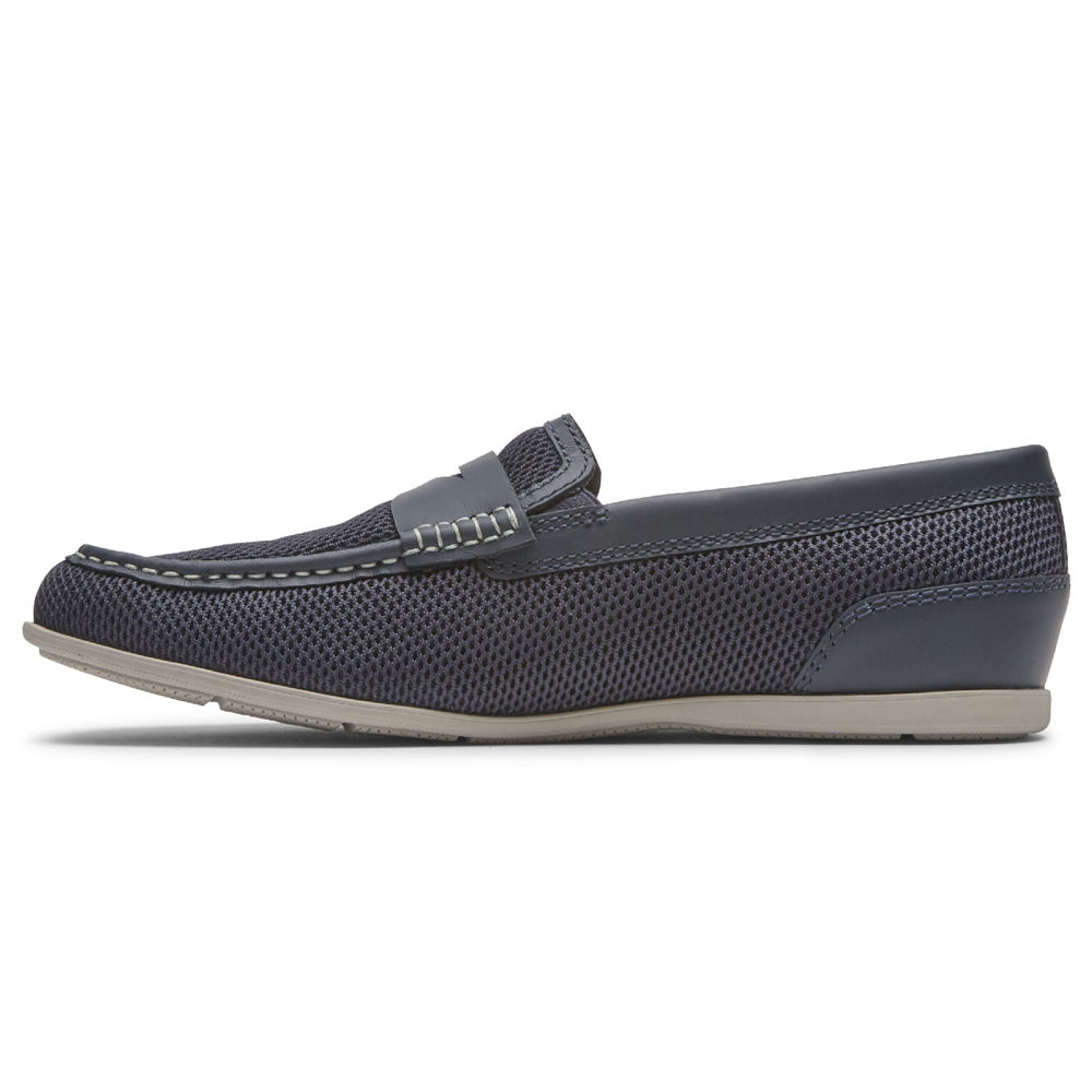 Slip-Ons Rockport Hombre Mexico - Malcom Soft Moc Toe Gay Marino - JBRNV6548